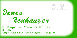 denes neuhauzer business card